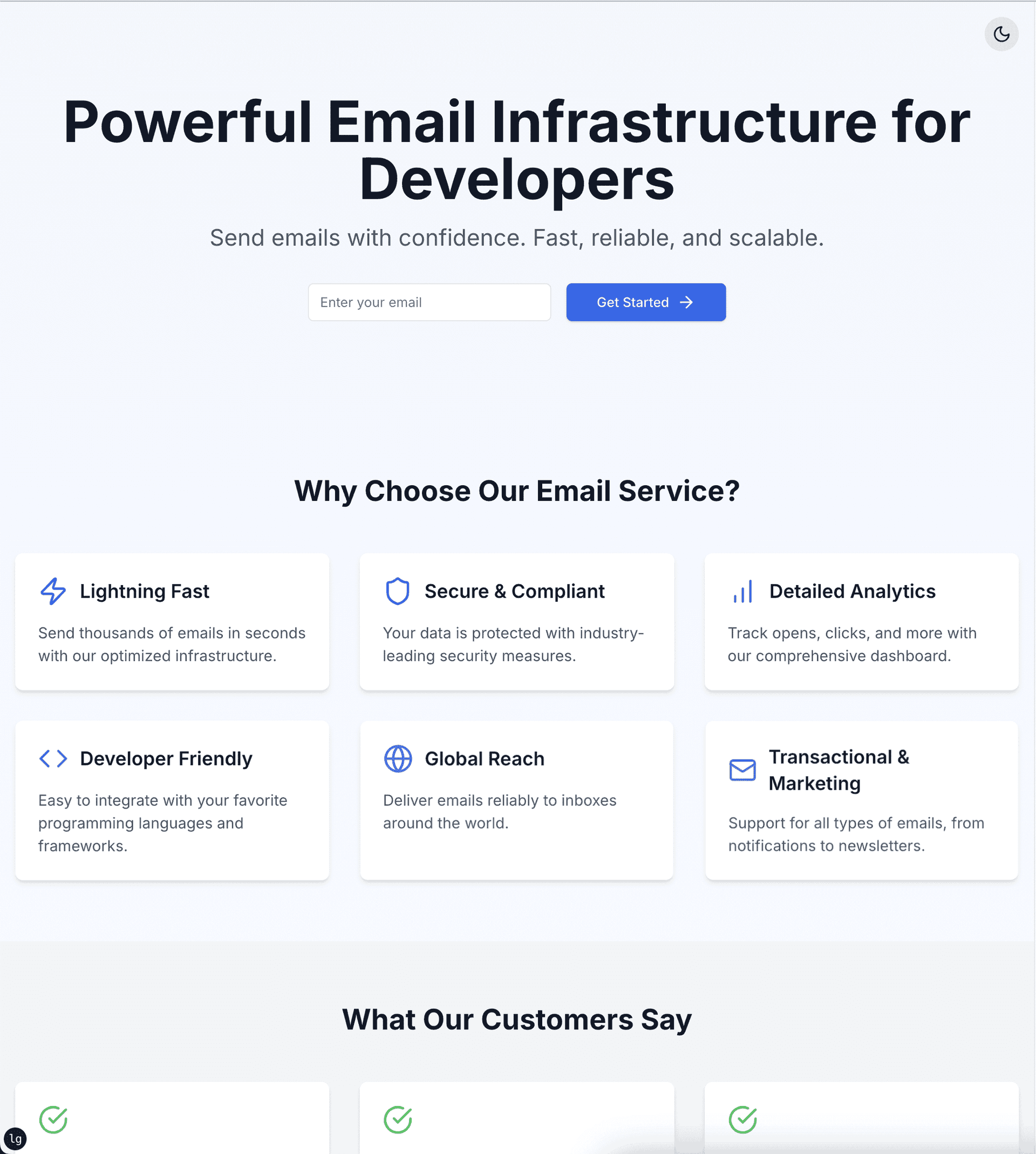 Email Landing Page