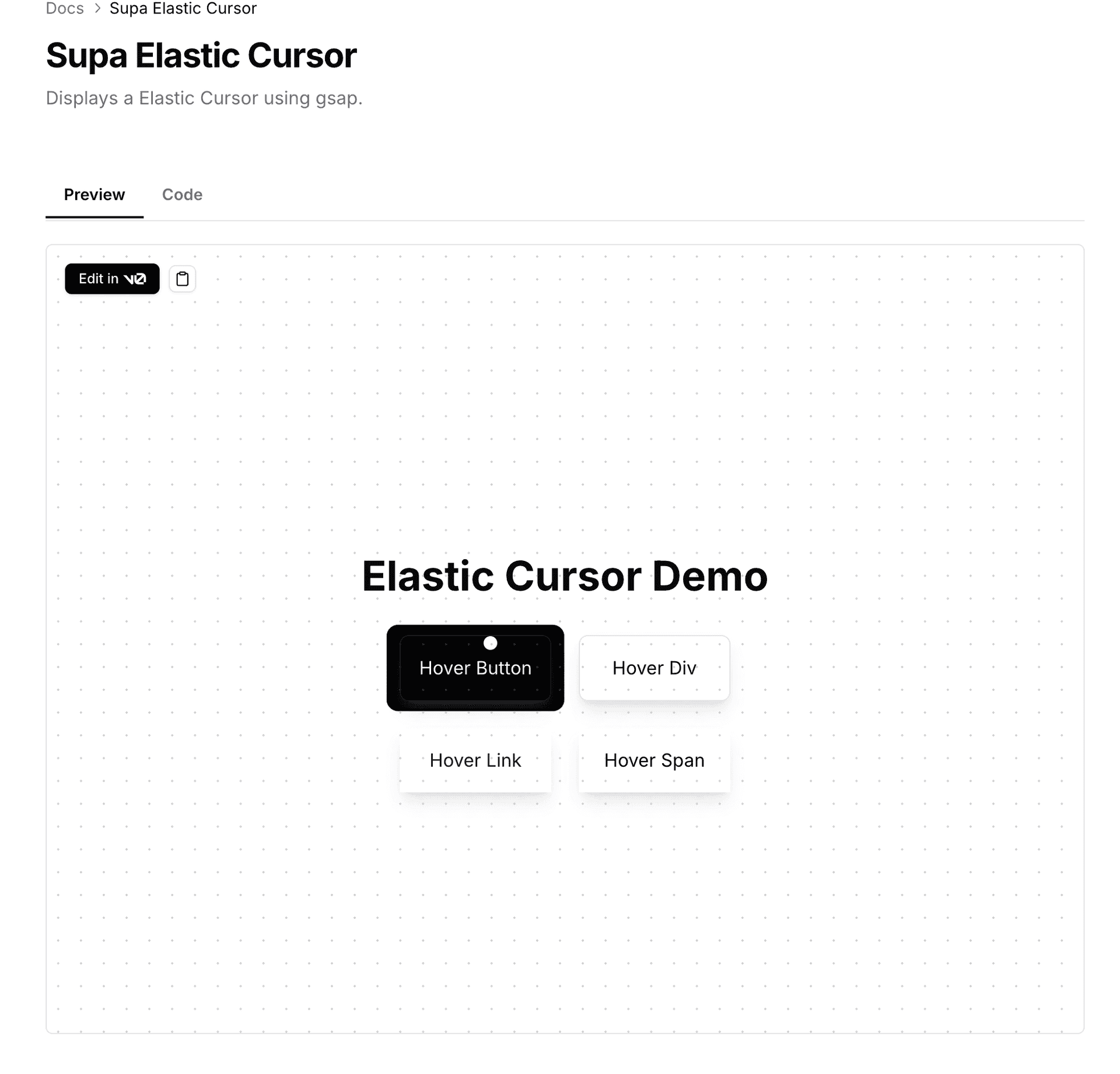 cursor component