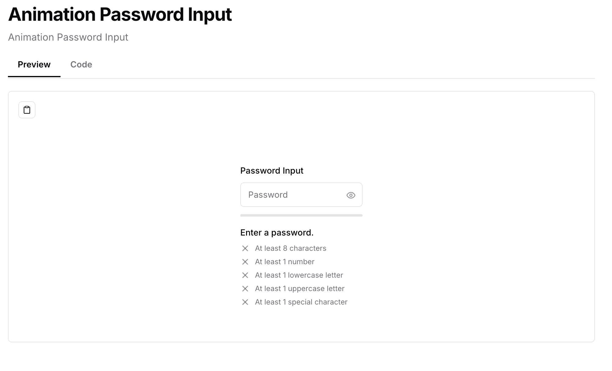 Animation Password Input