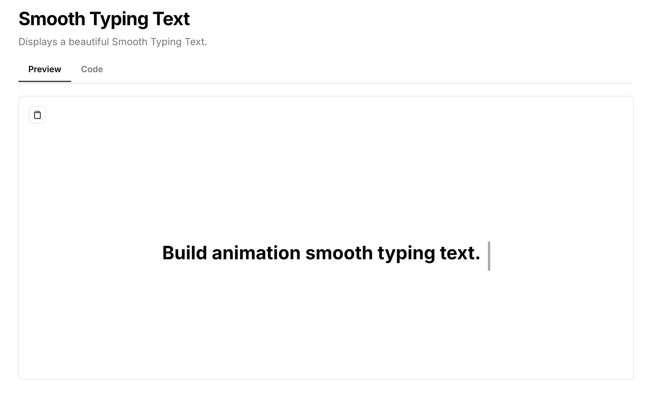 Smooth Typing Text